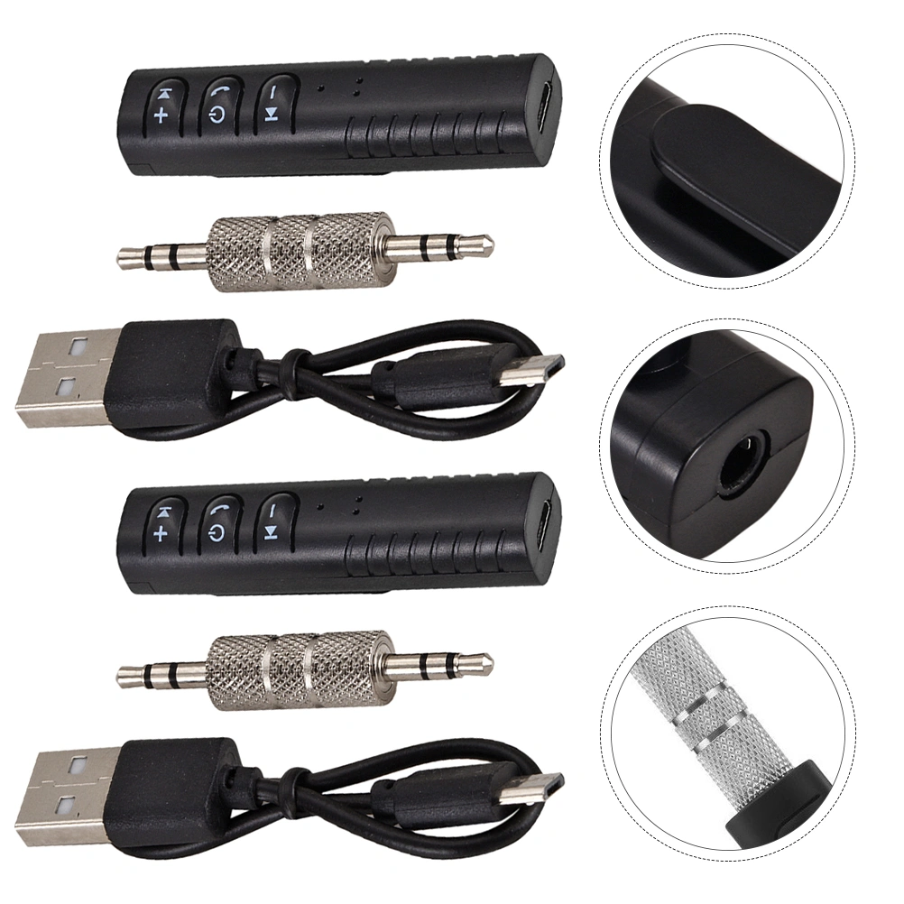 2 Sets Professional Wireless Receptor Car Mounted Audio Adapter for Computer