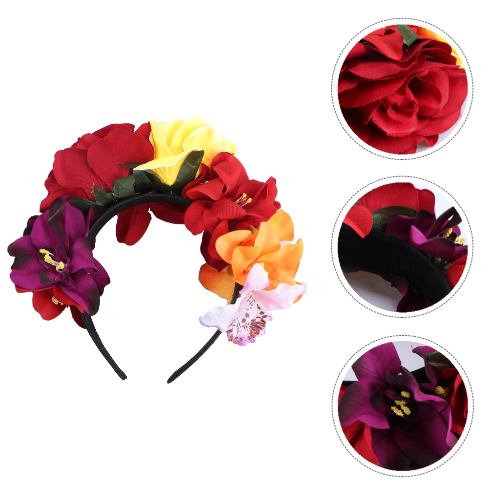 1PC Simulation Hair Artificial Rose Flower Hair Clasp Cosplay Costume Accessory for Halloween Carnival Party