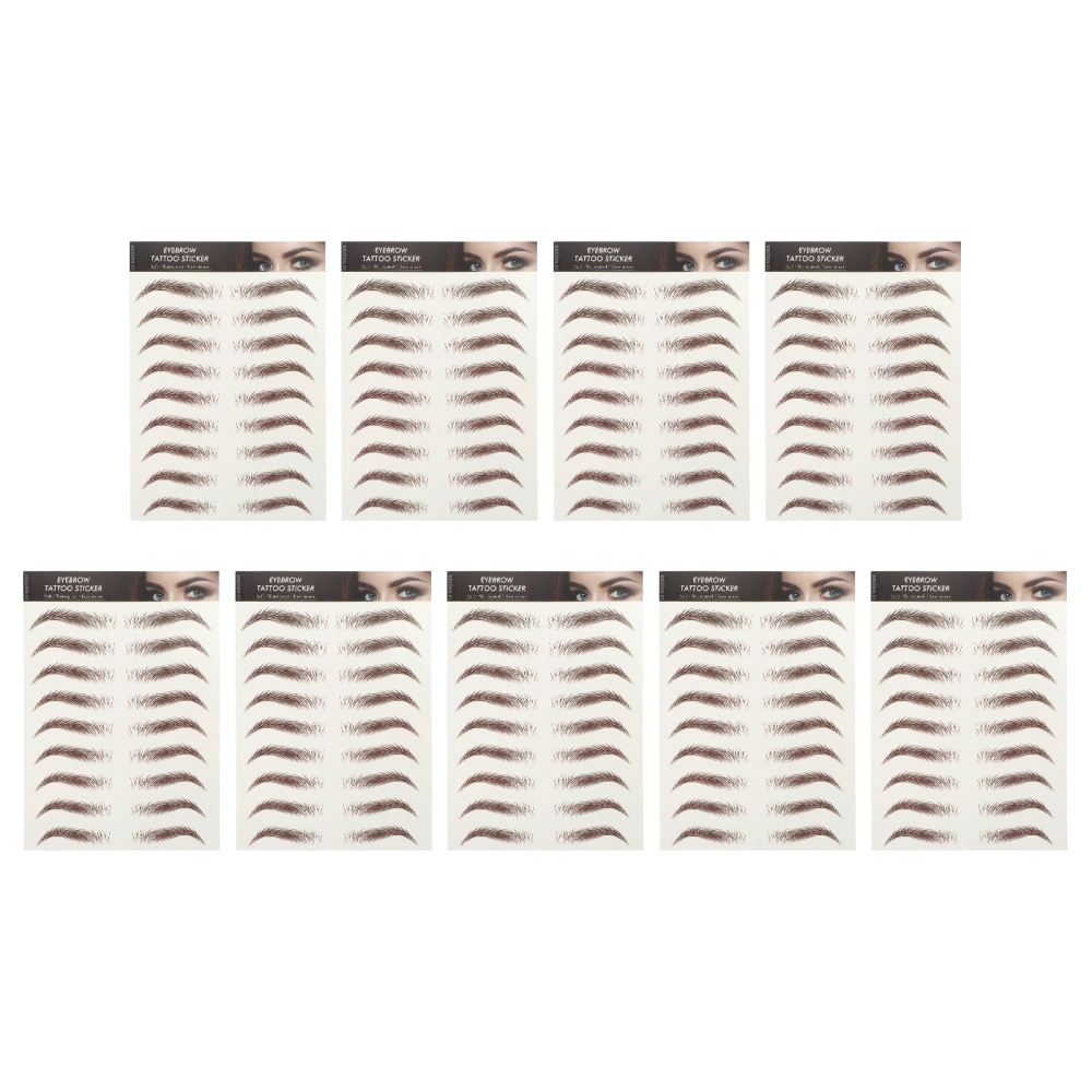 9 Sheets Imitation Eyebrow Artificial Eyebrow Hairlike Eyebrow Transfer Sticker