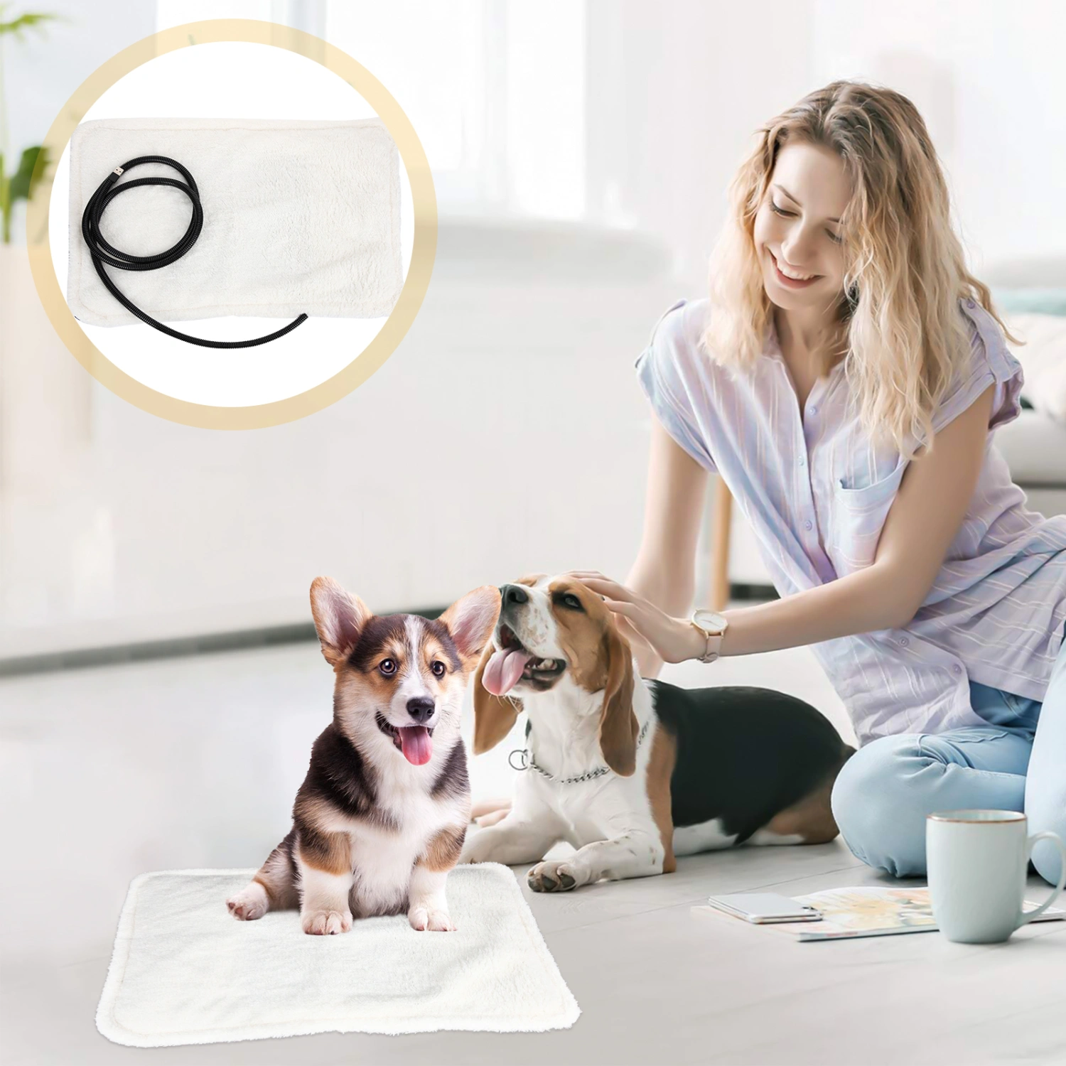 Pet Heating Pad Pet Heated BlanketSmall Dog Heating Mat Pet Winter Pad for Home