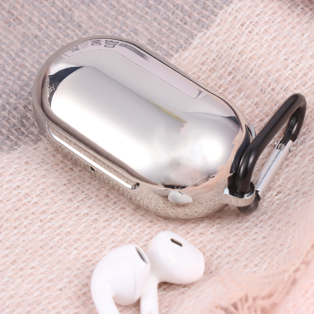 TPU Plating Dust Proof Shockfroof for Wireless Earphone Headset Protective Case Cover Slim Sleeve Wrap Earphones Pouch (Silver)