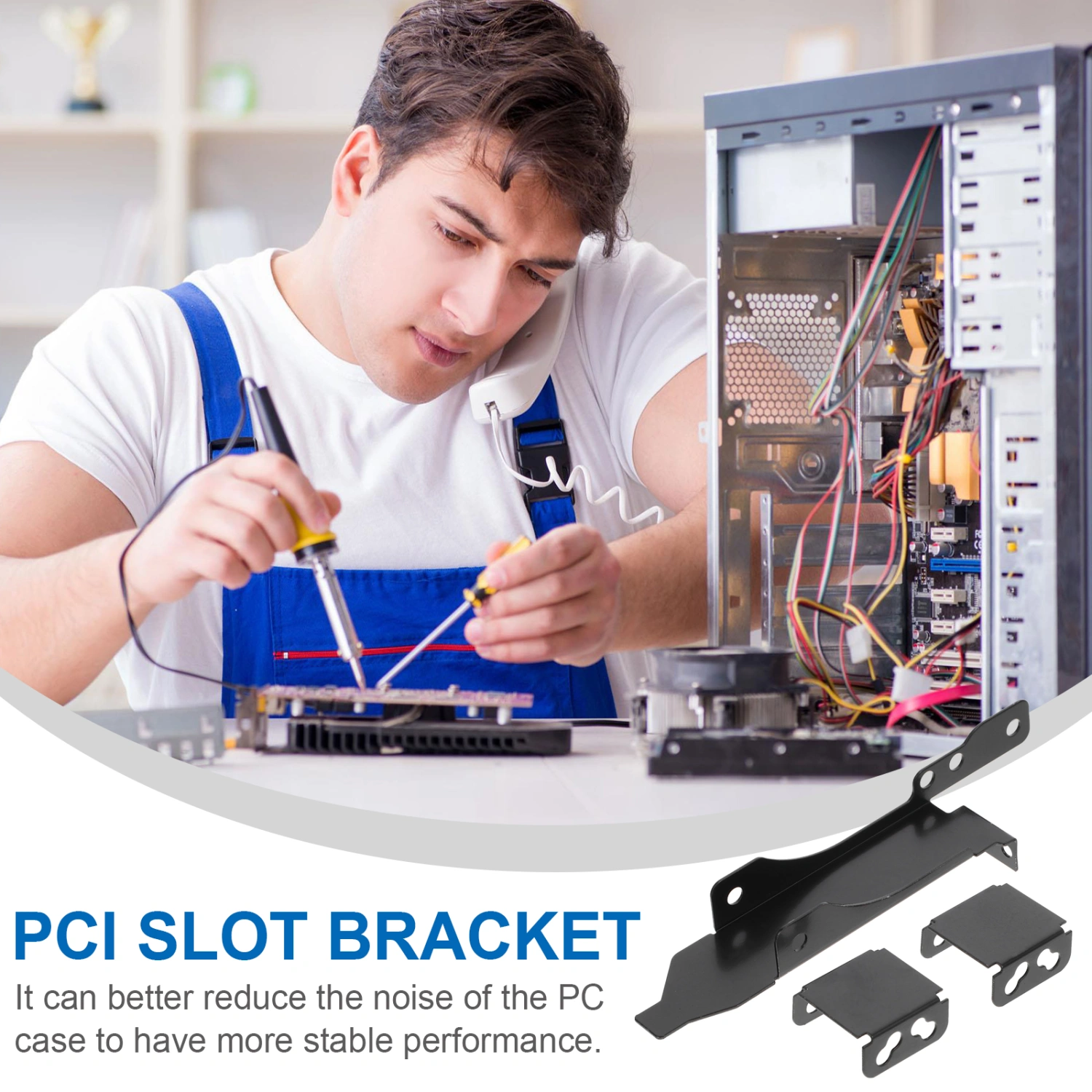 1 Set PCI Slot Bracket Dual Slots Fan Mount Racks Computer Radiator Holders