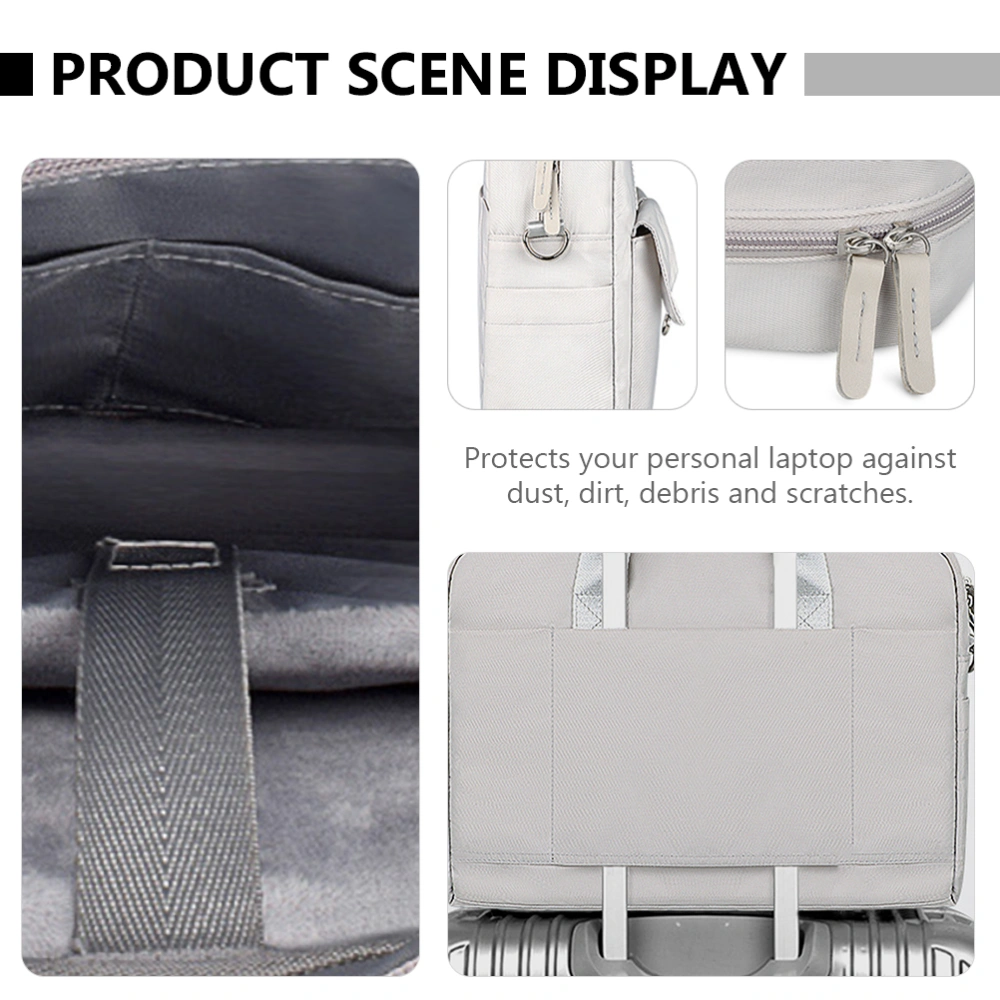 1Pc Laptop Storage Pouch Laptop Organizer Notebook Shoulder Bag (Silver)