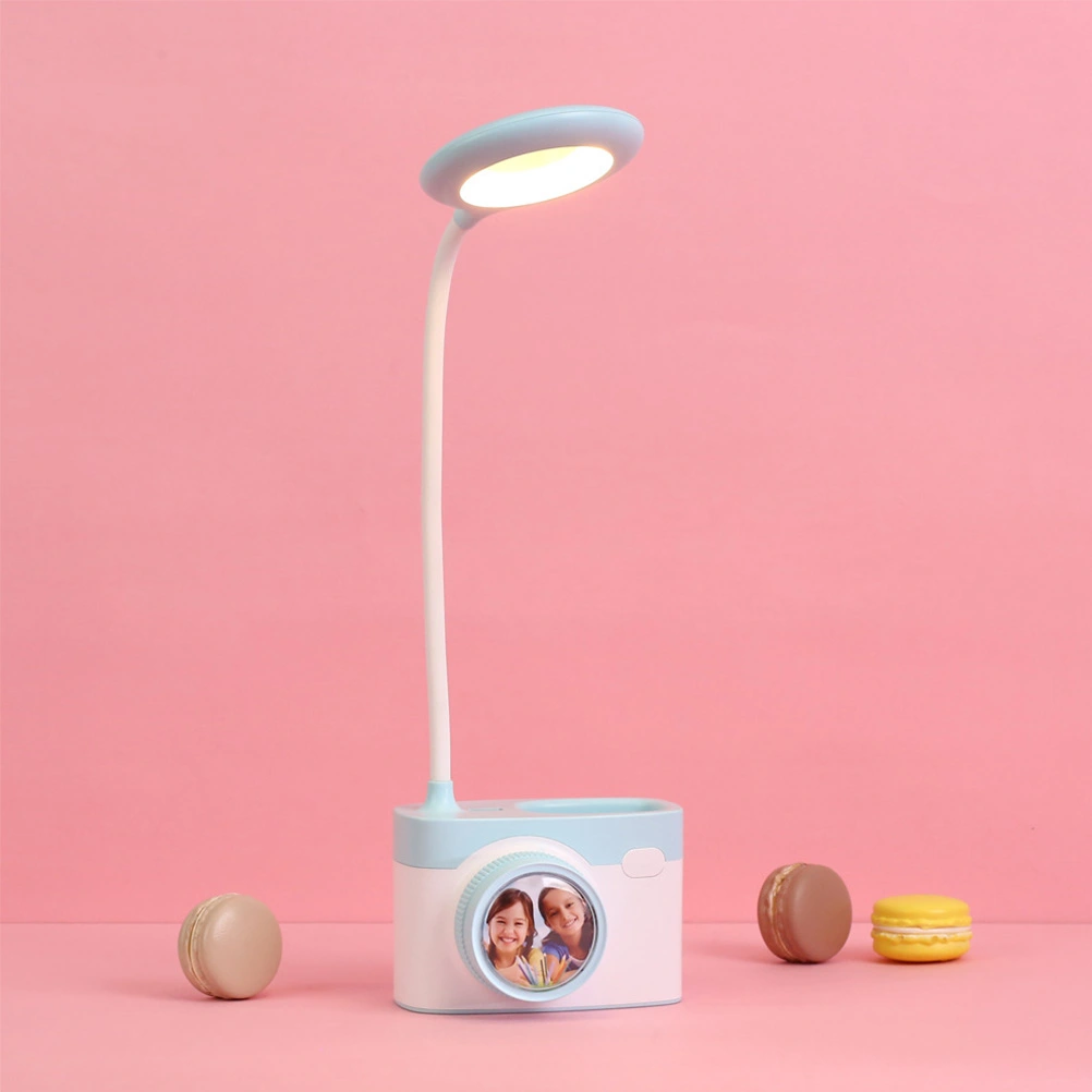 Camera Desk Lamp USB Charging Desk Lamp LED Eyeshield Desk Lamp Studying Desk Lamp (Blue)