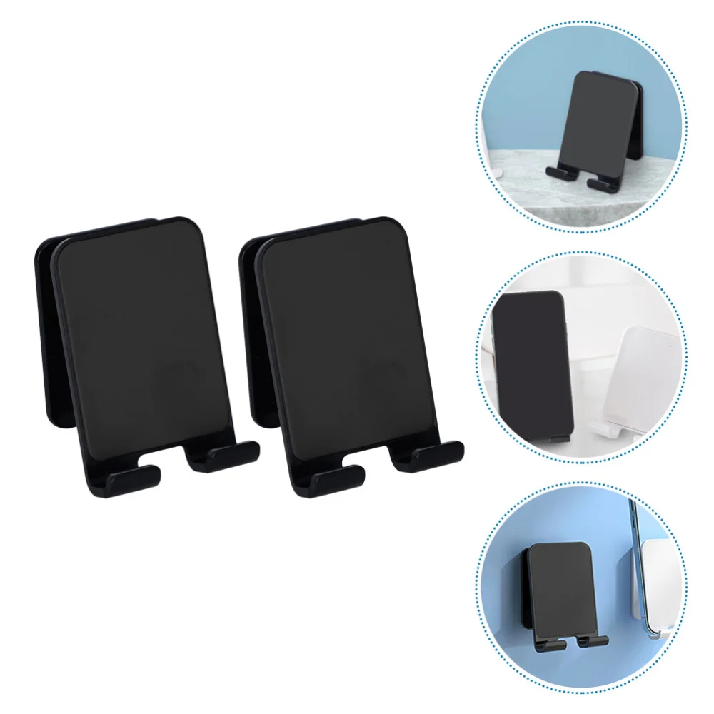 2pcs Wall Mount Phone Holder Adhesive Cell Phone Charging Stand Smartphone Holder