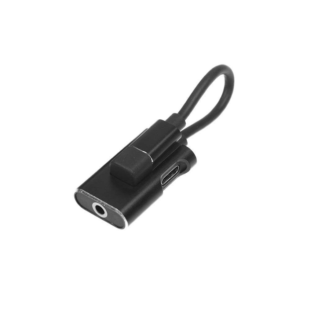 2 In 1 Type-C To 3.5mm Headphone Jack AUX Audio Cable Adapter Charging Converter for Phone (Black)