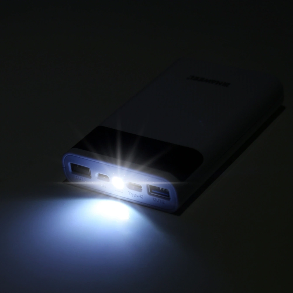 1PC DIY Power Bank Shell Battery Charging Case LED Display Charger Dual Interface Charge Stand for 4pcs 18650 Battery White