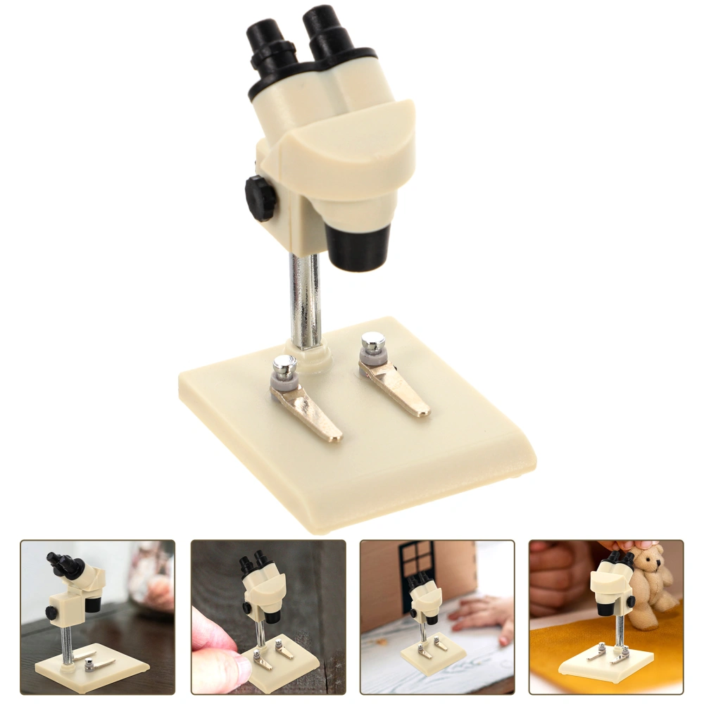 Mini House Simulation Microscope Diy Microscope Model Decorative Realistic Microscope Ornament