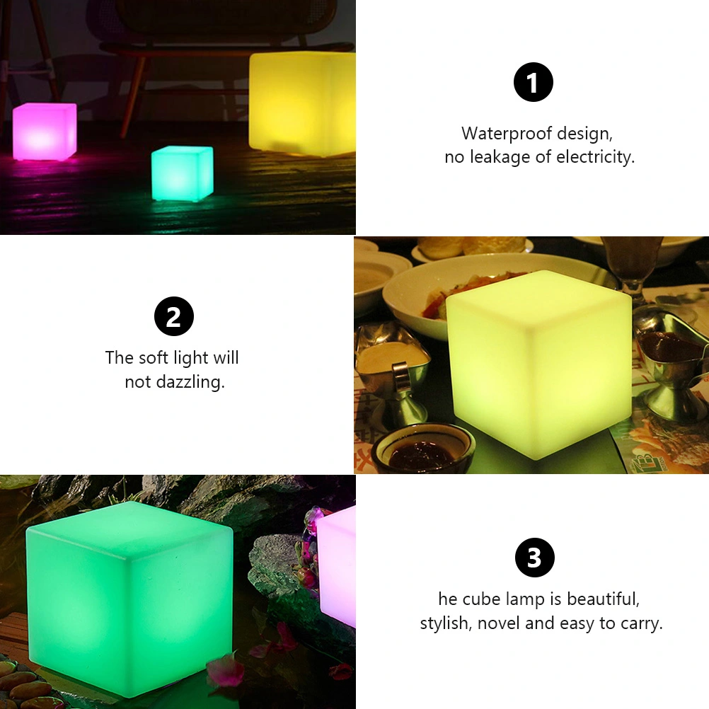 1 Pc 10CM LED Cube Light Outdoor Waterproof Lamp (Assorted Color)