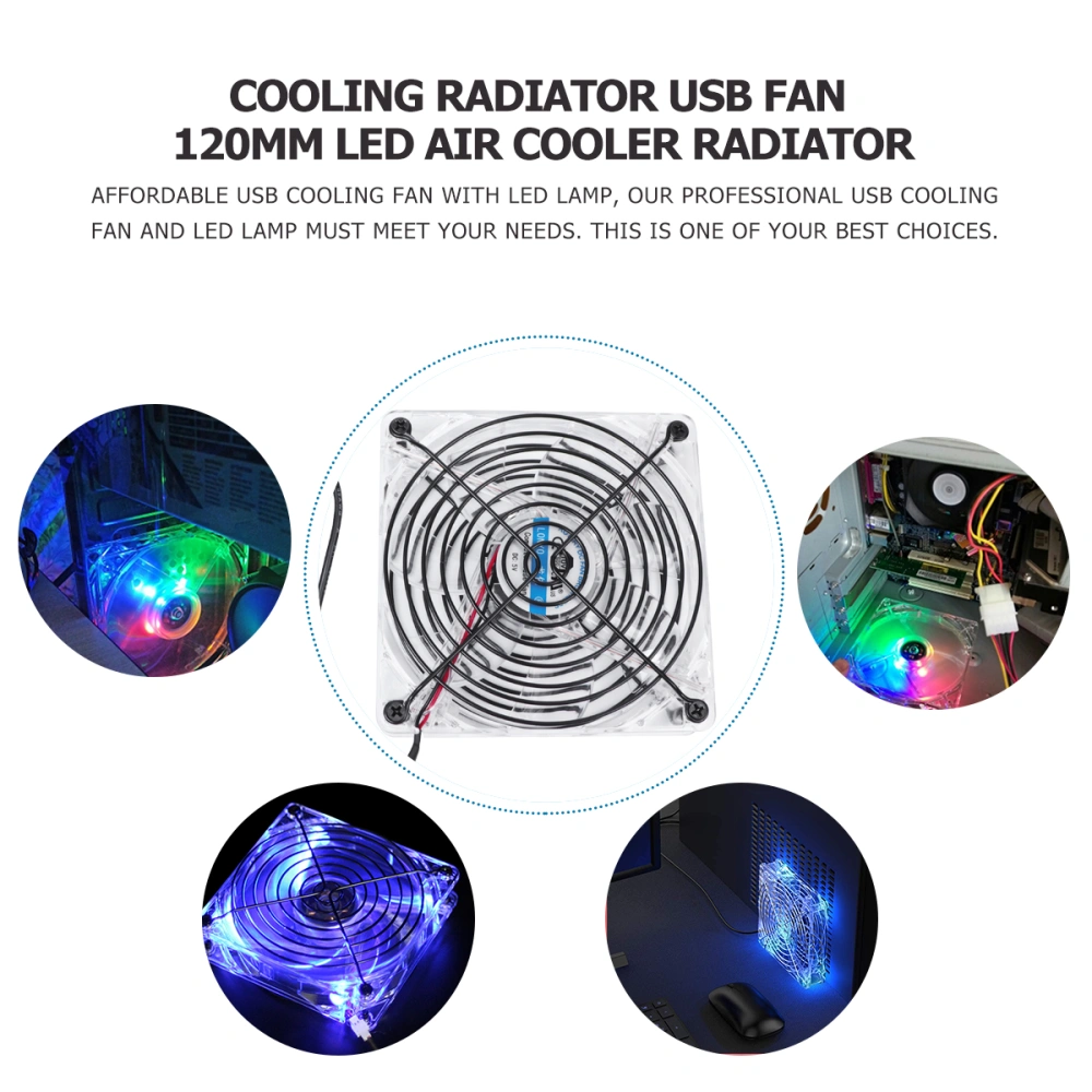 Cooling Radiator USB Fan 120mm LED Air Cooler Radiator for DIY Cooling