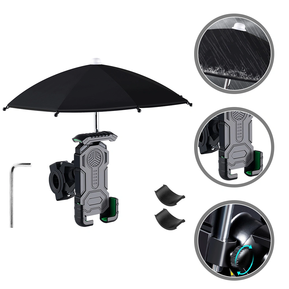 1 Set of Bike Cellphone Support Rack Bike Phone Mount Bike Phone Holding Stand with Umbrella
