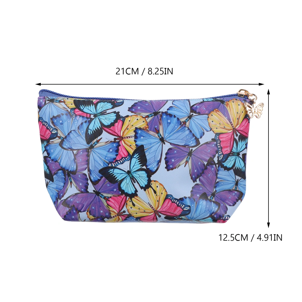 Portable Makeup Bag Cosmetic Bag Travel Butterflies Pattern Makeup Pouch