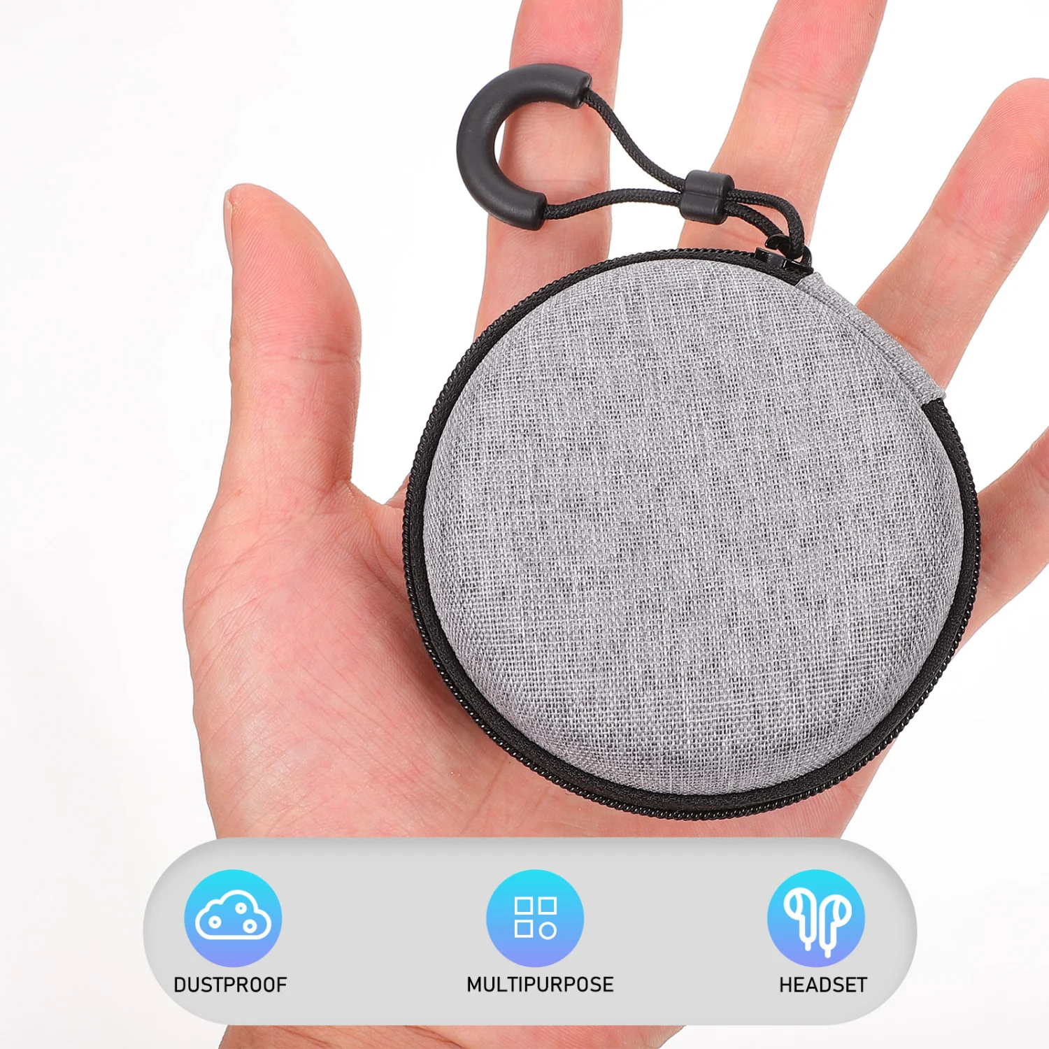 1 Pc Large Capacity Earbud Case Portable Earphone Carrying Case (Silver)