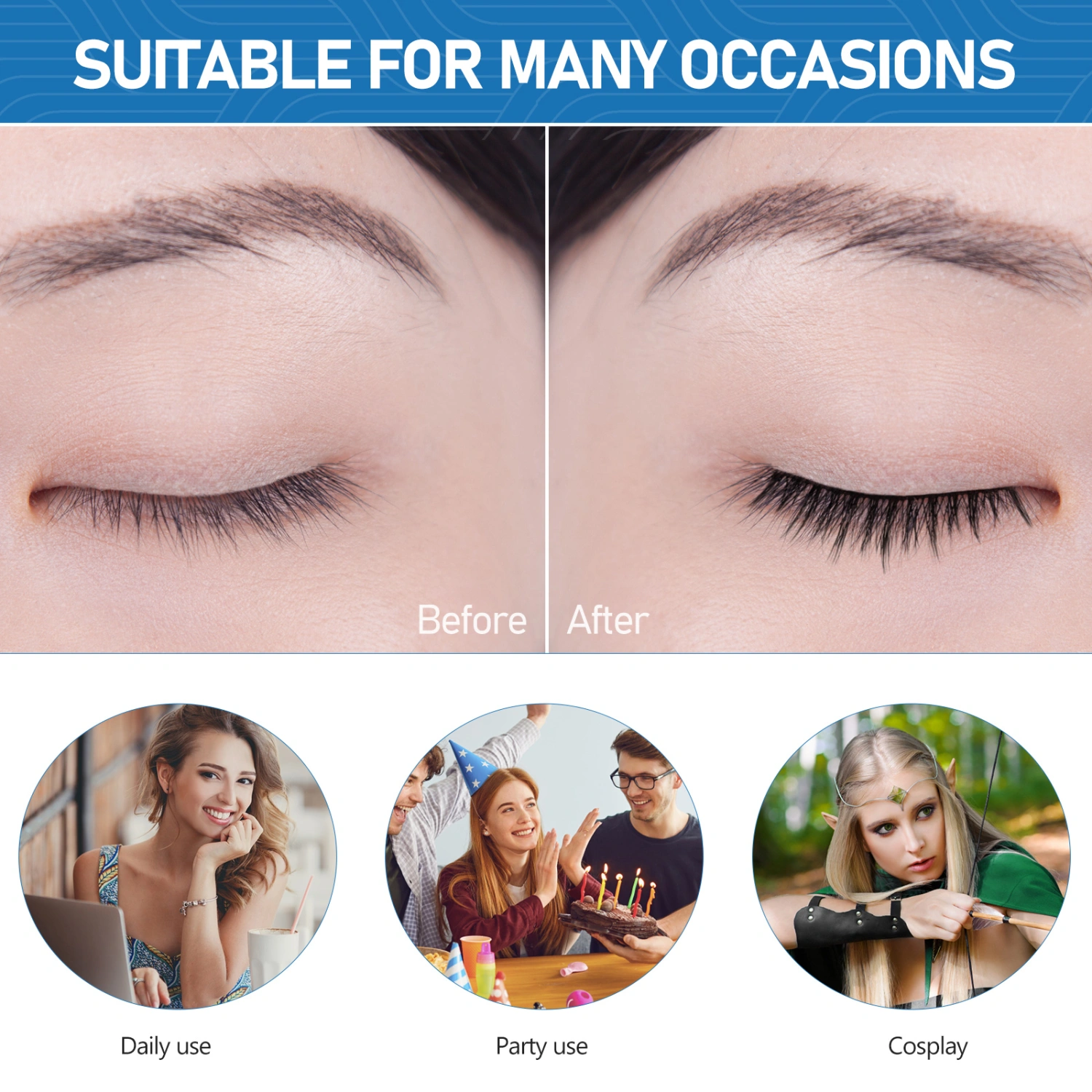 10 Pairs Fake Eyelashes Fluffy Eyelashes Extensions Women False Eyelashes Makeup Accessories