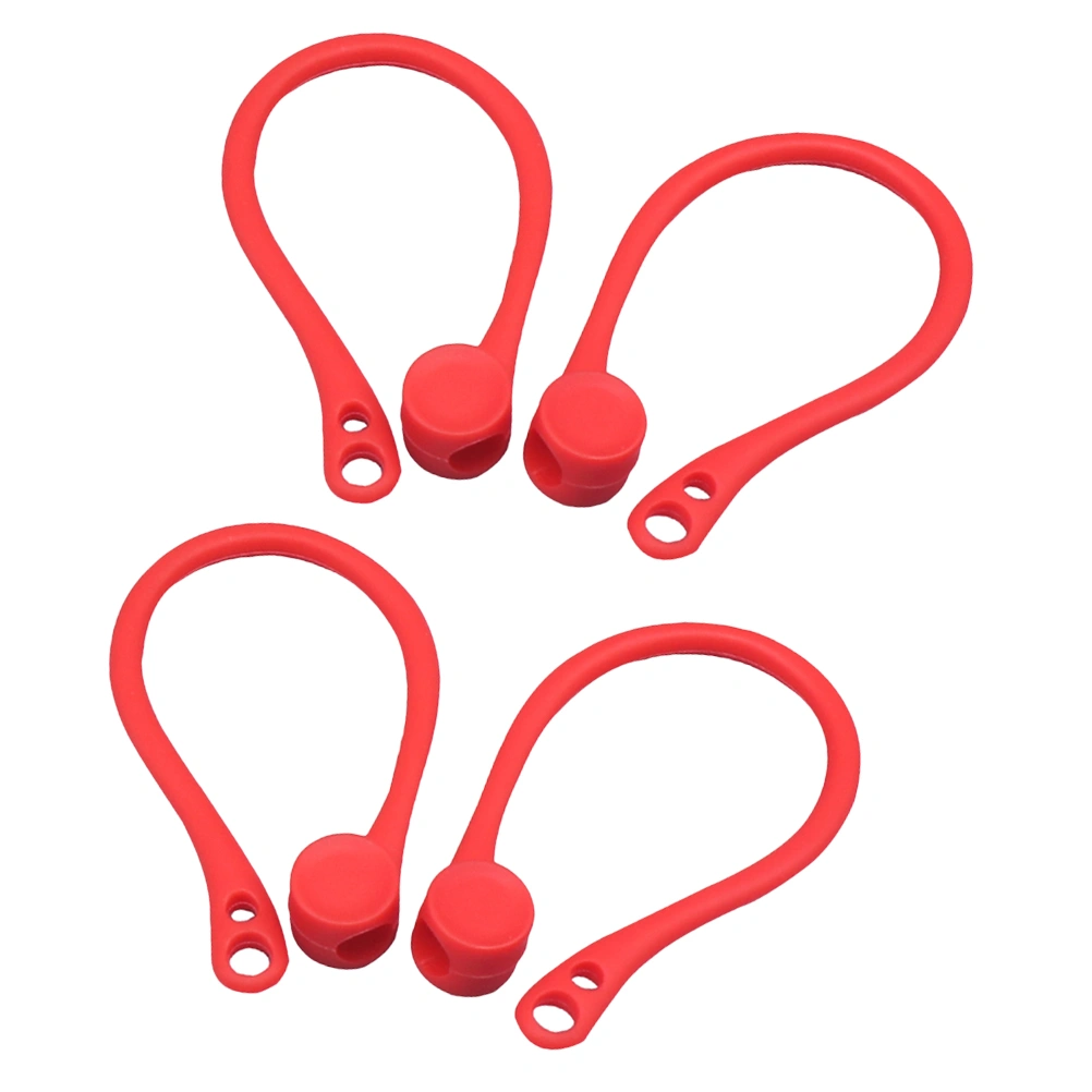 2 Pairs Protective Earhooks Holder Secure Fit Hooks Compatible for Airpods Wireless Earphone Accessories Sports Anti-lost Ear Hook (Red)