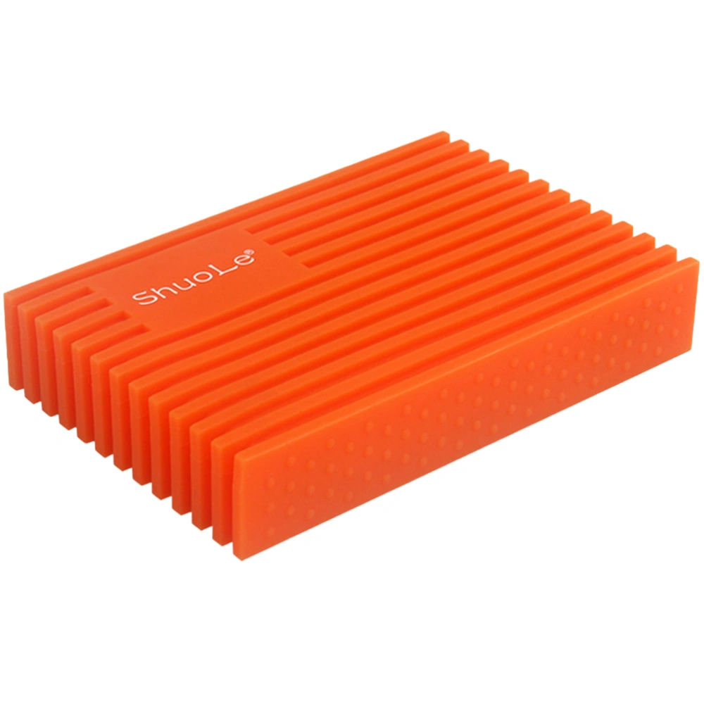 2.5 inch Mini HDD SSD Disk Case Silicone Dustproof Absorption Serial SATA port to USB 3.0 Box (Orange)