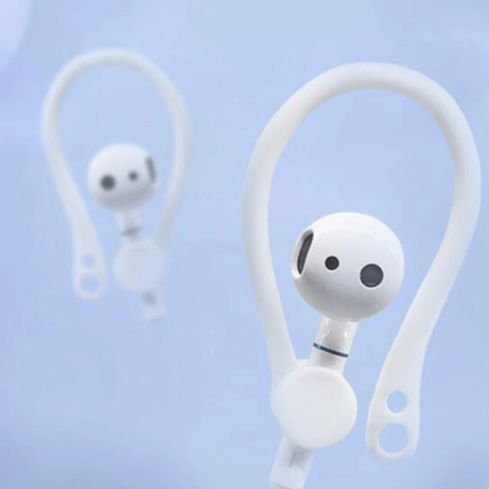 2 Pairs Protective Earhooks Holder Secure Fit Hooks Compatible for Airpods Wireless Earphone Accessories Sports Anti-lost Ear Hook (White)