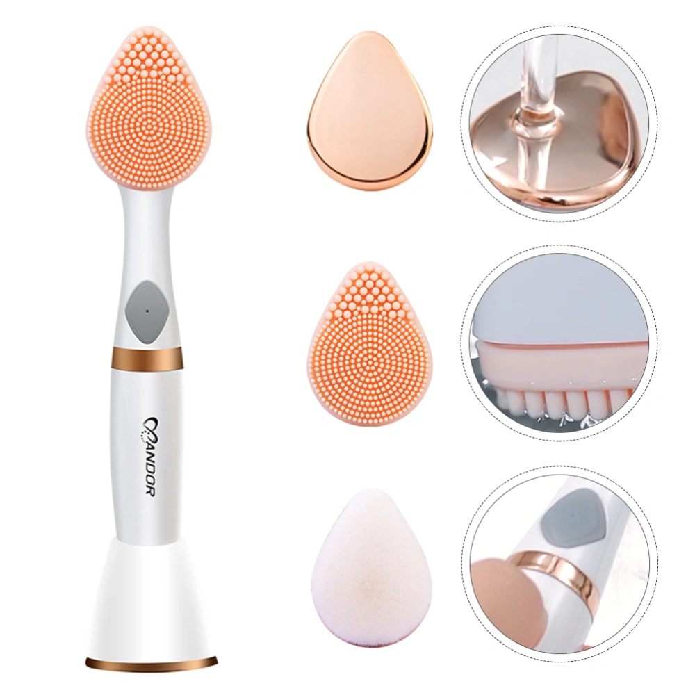 1 Set 3-in-1 Multi-purpose Face Wash Brush Electric Facial Cleansing Instrument