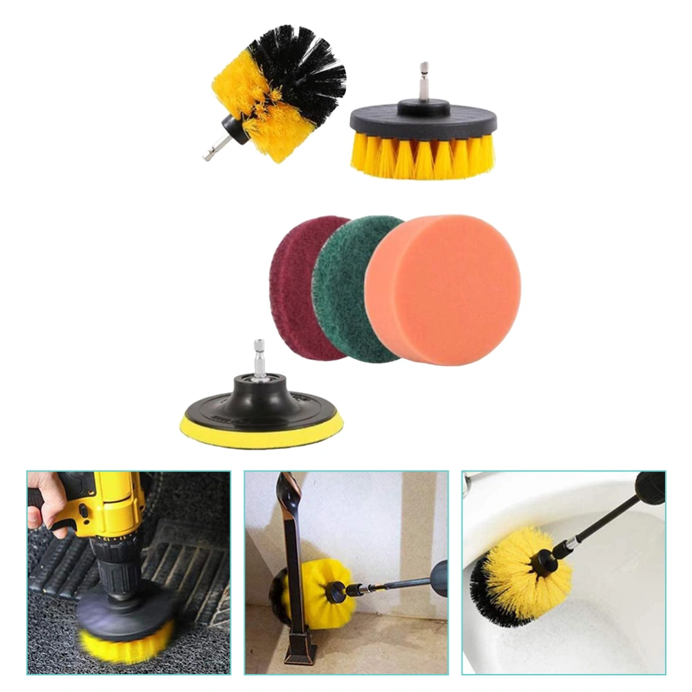 1 Set Electric Drill Scrubbing Pad Electric Drill Cleaning Brush for Vehicles