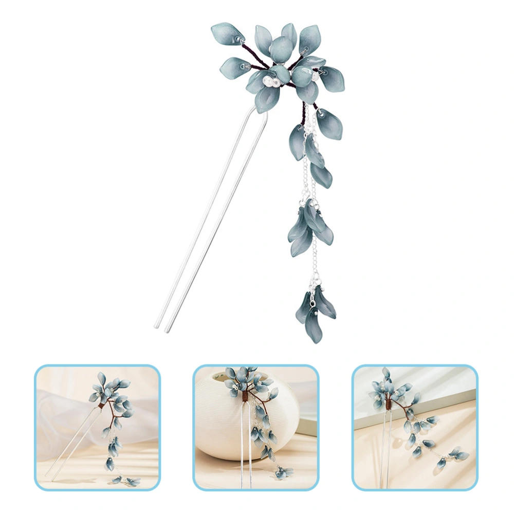 Flower Hair Stick Ancient Style TasselHair Stick Pendant Updo Hair Accessory