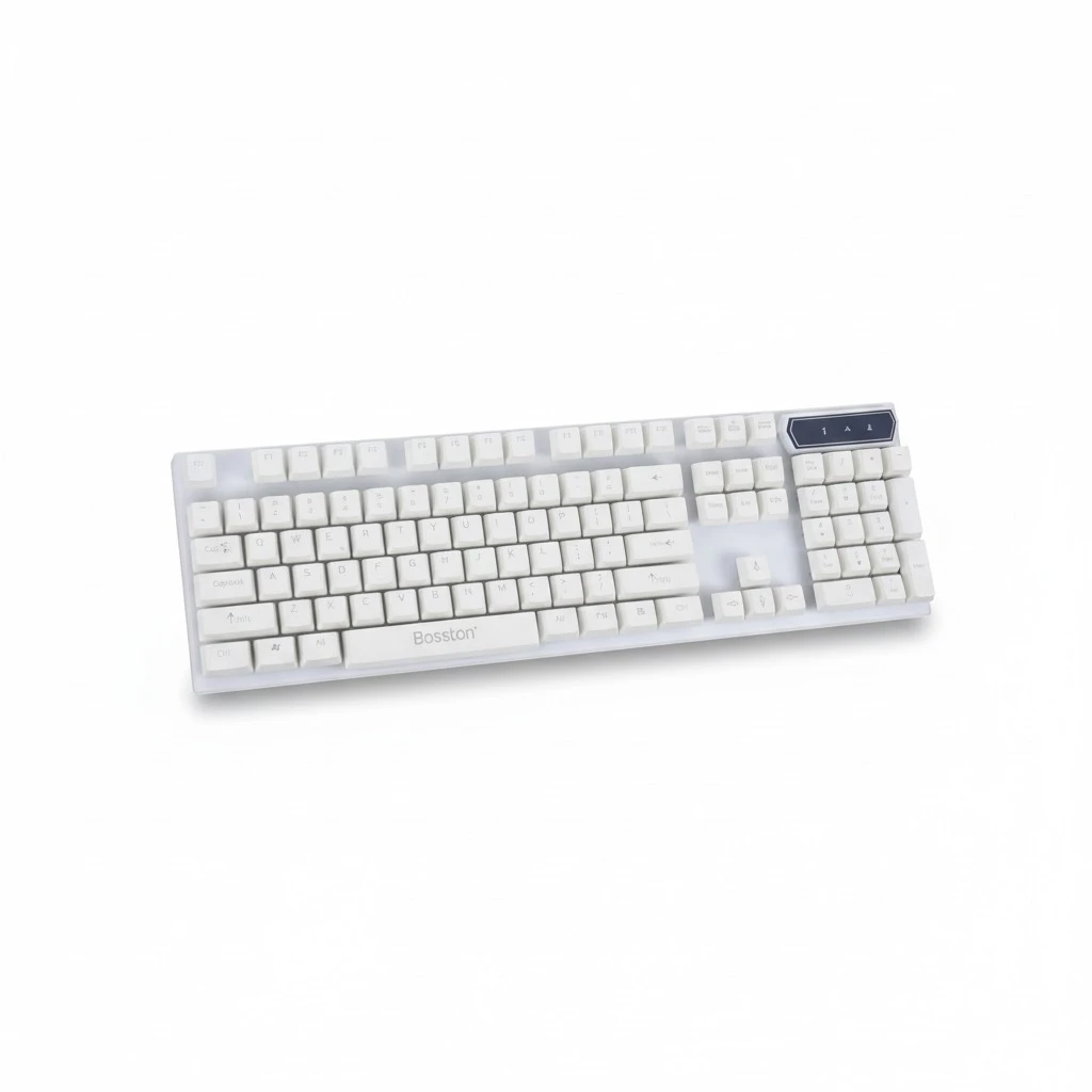 Backlit Keyboard Wired USB Gaming Keyboard Computer Game Keyboard Gaming Accessories Supplies for Home Dorm (White)