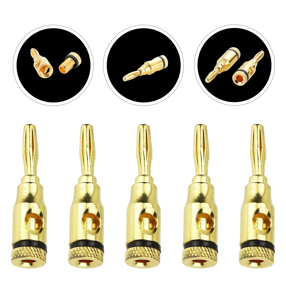 24pcs Gold Plated Banana Audio Plug 4mm Banana Plug Audio Speaker Cable Socket