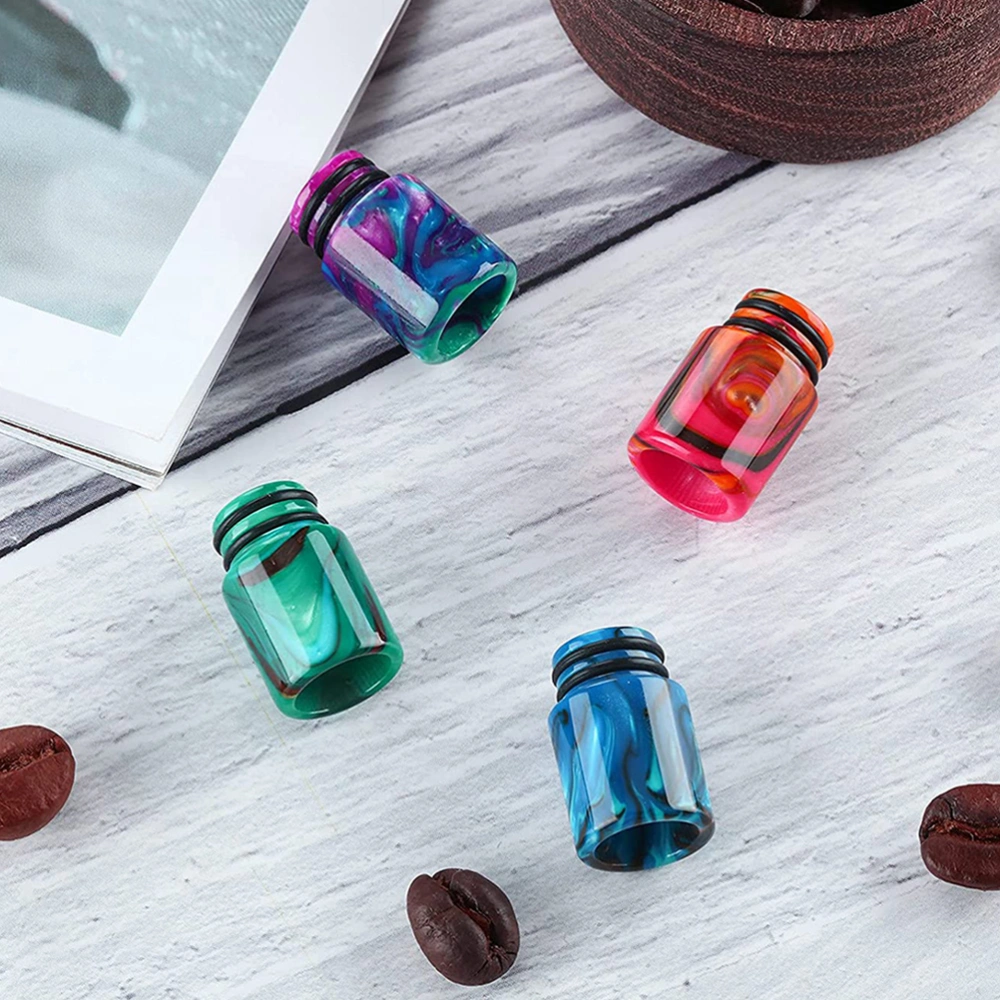 6pcs Resin Drip Tips Replacement Cylindrical Drip Tip for Coffee Machine (Random Color)