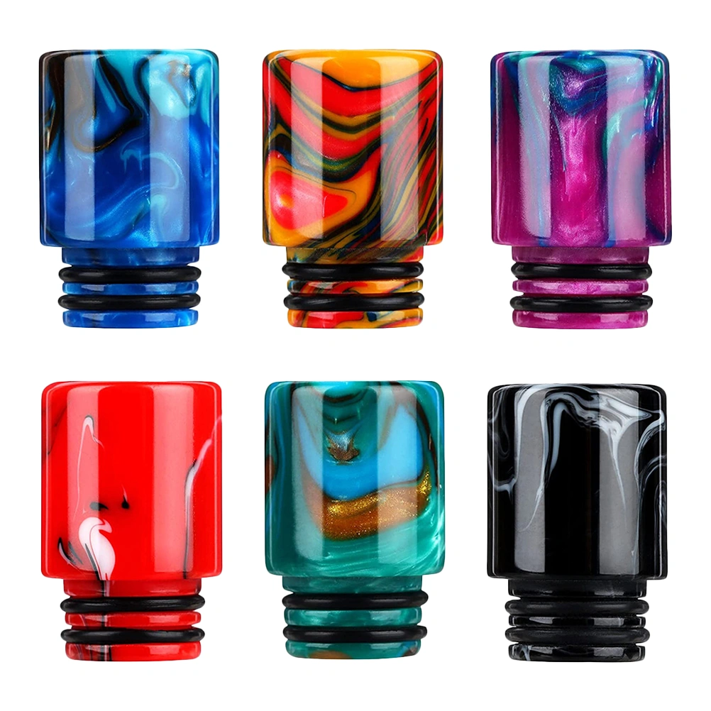 6pcs Resin Drip Tips Replacement Cylindrical Drip Tip for Coffee Machine (Random Color)