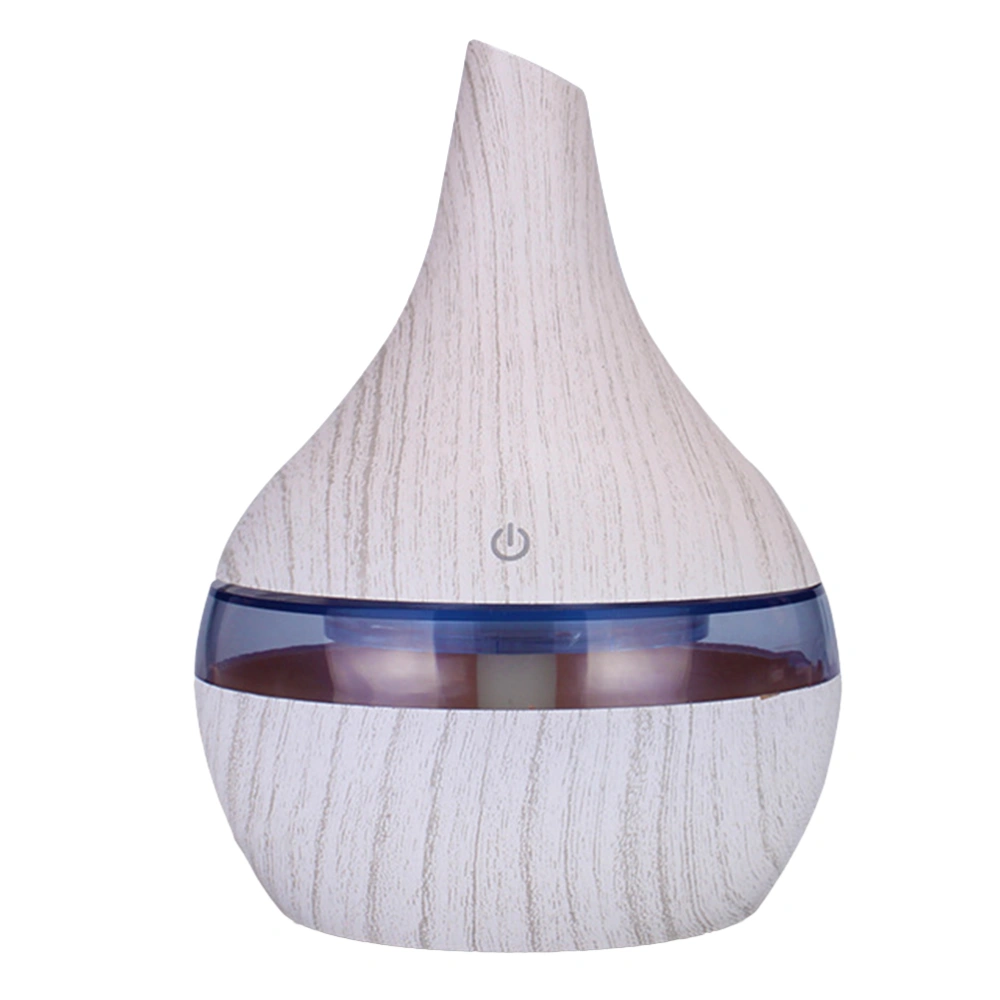 300ml Creative Aromatherapy Diffuser Wooden Grain USB Air Aroma Night Light Silent Humidifier Essential Oil Aroma Diffuser (White)