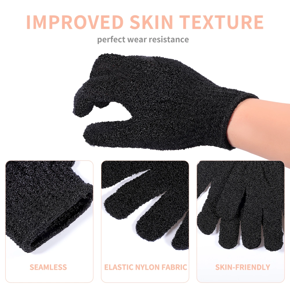 Beaupretty 2PCS Exfoliating Shower Gloves Nylon Body Wash Bathing Gloves Dead Skin Cell Remover Scrub for Men Women Spa