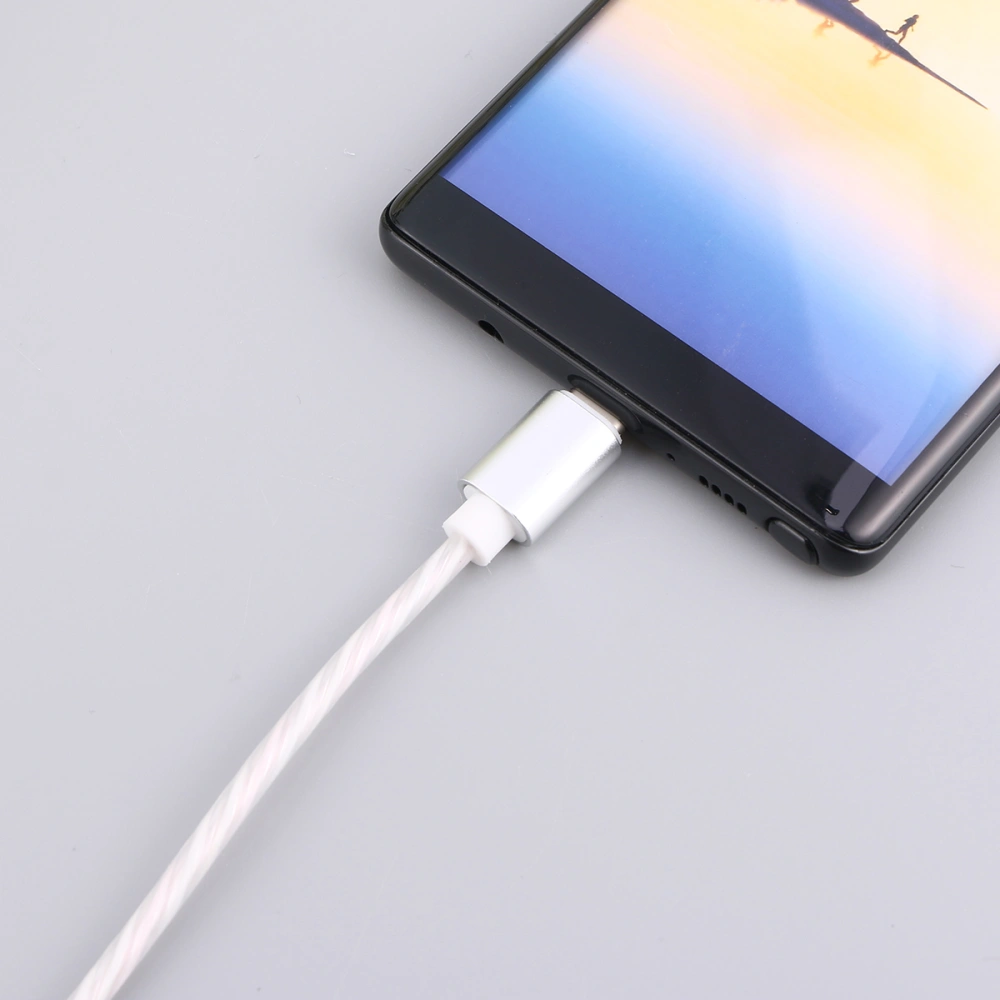 2 Pcs Type C LED Cable 360 Degree Light up Visible LED Type C Cord Fast Charging Cable for Phone Power Bank (Colorful)