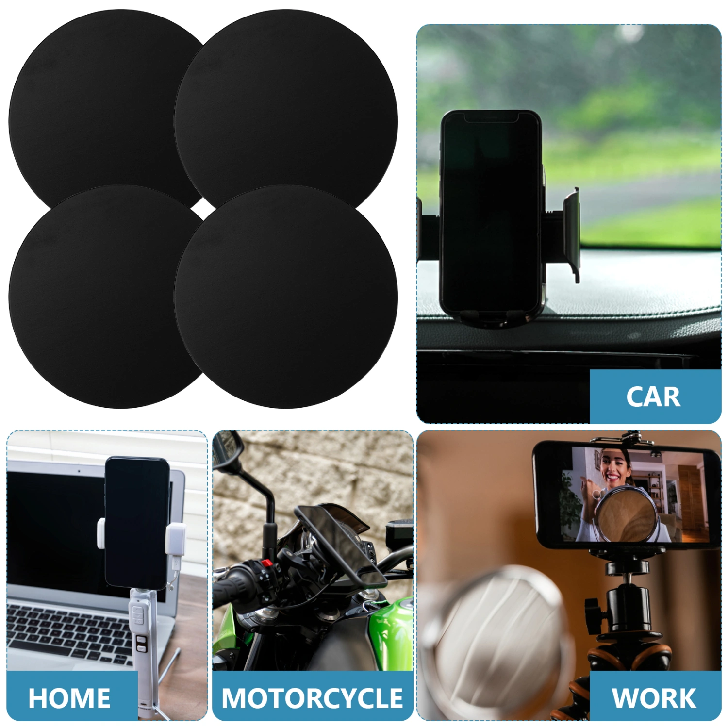 20pcs Phone Metal Plate Self-Adhesive Metal Plate Phone Holder Car Accessories