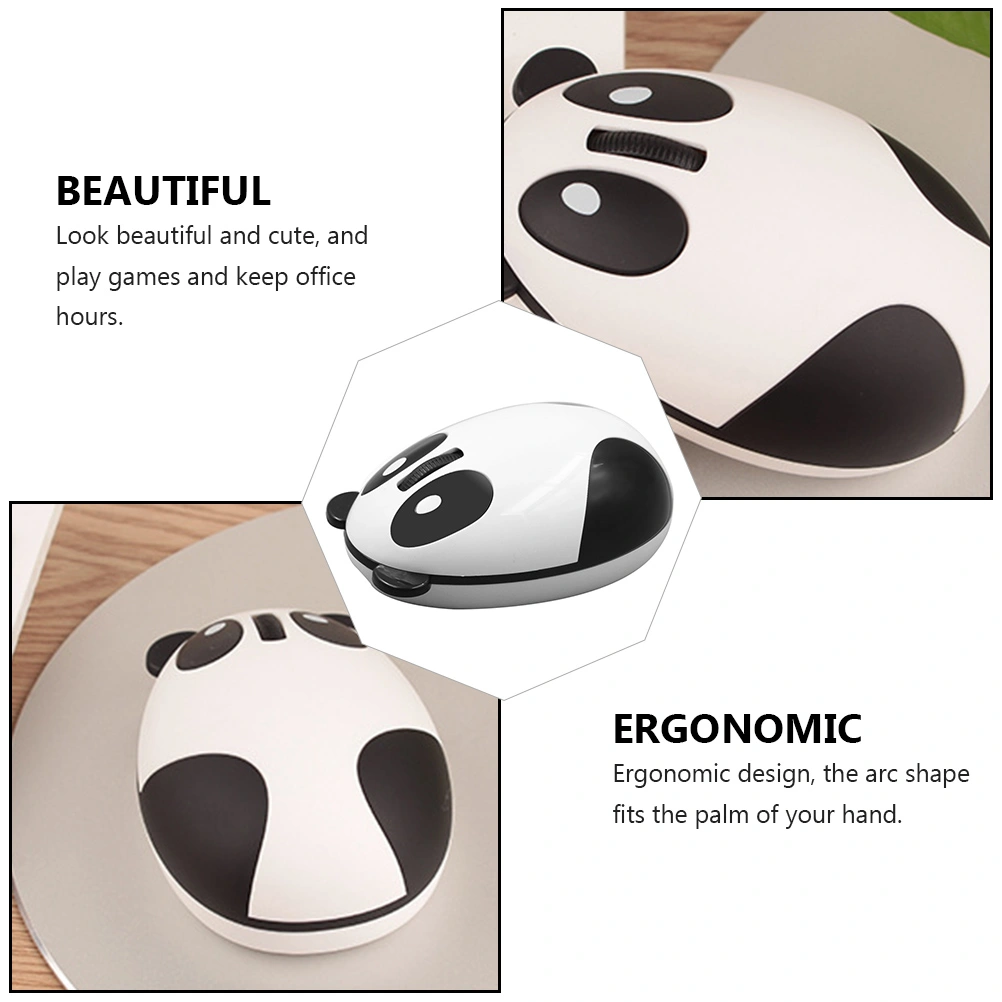 1Pc Ergonomic Wireless Mouse USB Mute Gaming Mouse Office Home Cartoon Mouse