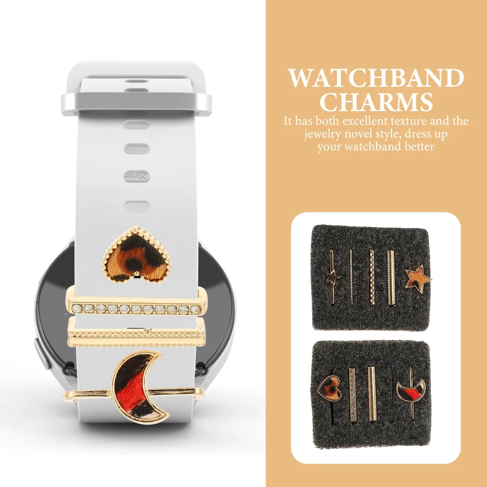 2 Sets of Watchband Charms Decorative Watchband Ring Loops Watch Band Alloy Adornments