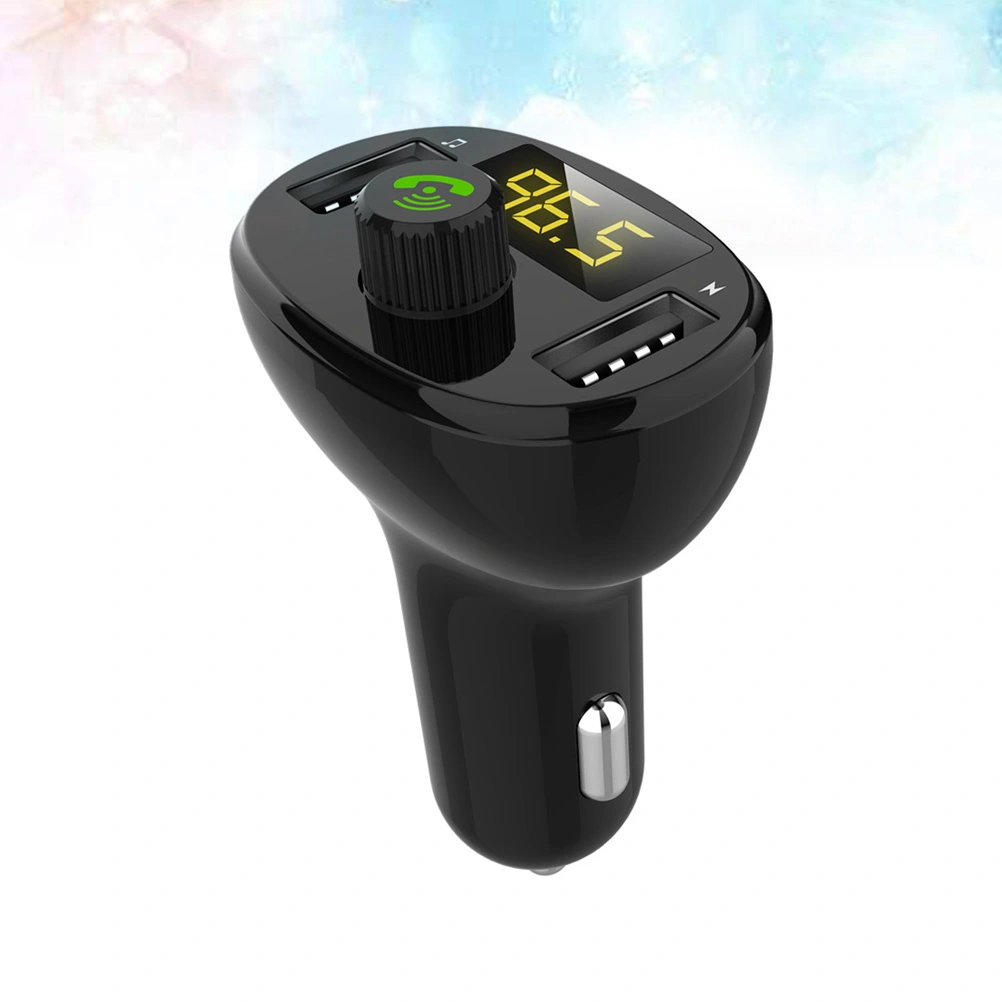 Multipurpose USB Charger Wireless Music Player FM Transmitter Car Cigarette Lighter Black