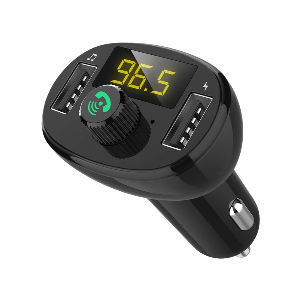 Multipurpose USB Charger Wireless Music Player FM Transmitter Car Cigarette Lighter Black