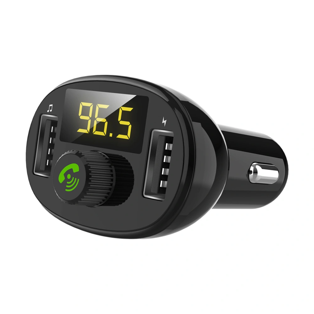 Multipurpose USB Charger Wireless Music Player FM Transmitter Car Cigarette Lighter Black