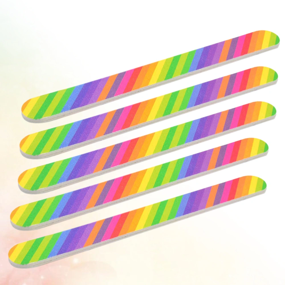 20pcs Double Sided Nail Files Rainbow Printed Manicure Tool Nail Files Nail Art Tool