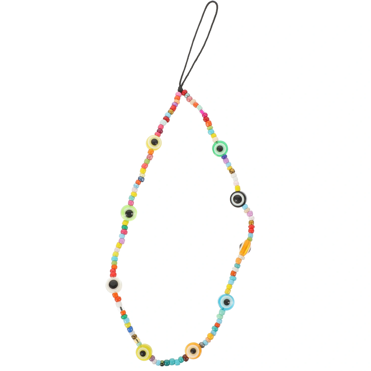 Beaded Phone Chain Evil Eye Beaded Phone Charm Decorative Bohemia Phone Lanyard Wrist Strap