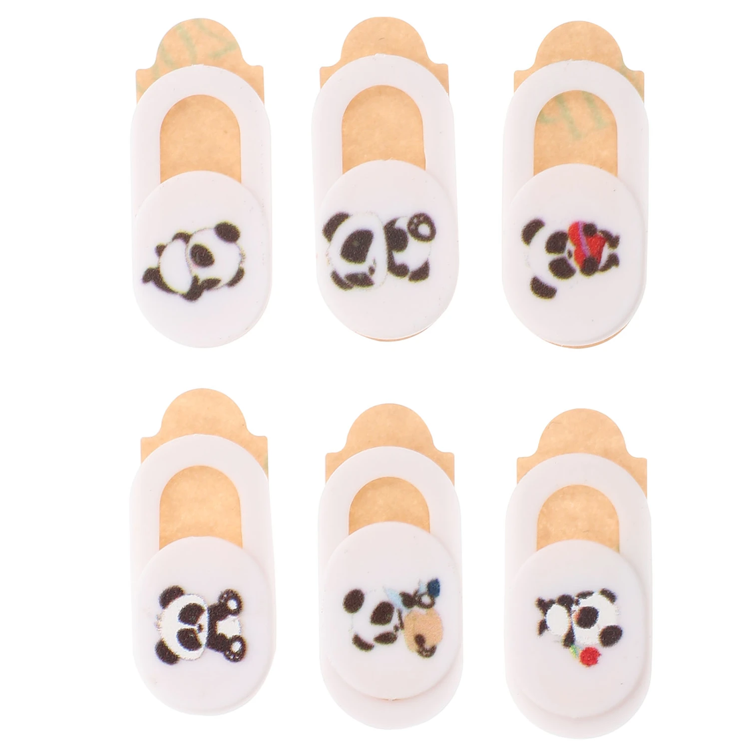 6pcs Camera Slide Blocker Cover Panda Pattern Privacy Protective Webcam Covers