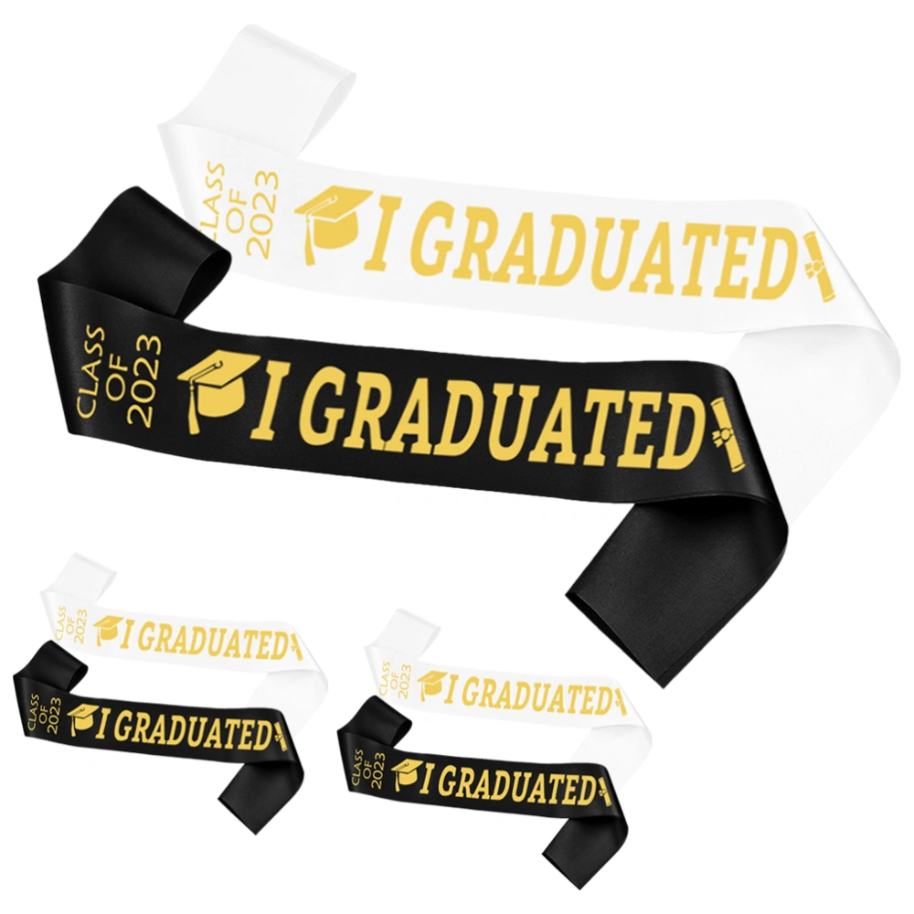 6Pcs Graduation Sashes Class of 2023 Graduation Sash with Letter 2023 Graduated Party Decor