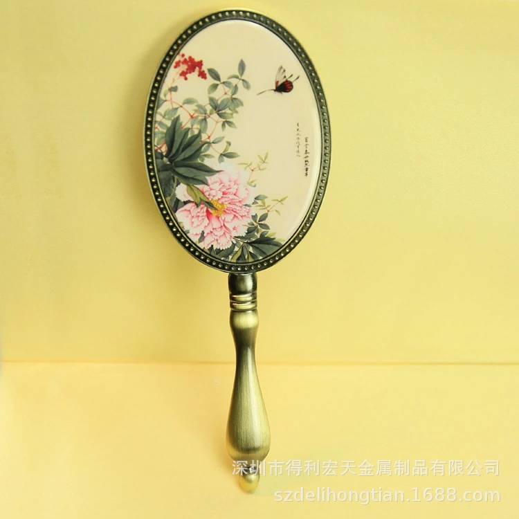 Vintage Handheld Mirror Portable Hand Mirror Hand Makeup Mirror Vanity Mirror for Women