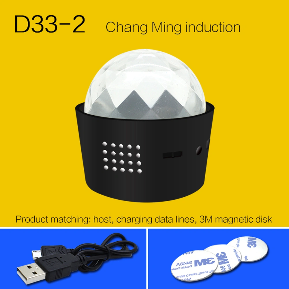 Portable LED DJ Lights Ctystal Magica Ball Mini USB Rechargeable Stage Lamp Party Favors (Sound Control Flash in Turns)