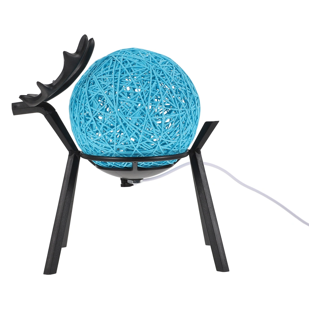 Creative Night Light Decorative Rattan Ball Elk Shaped Light USB Desktop Lamp