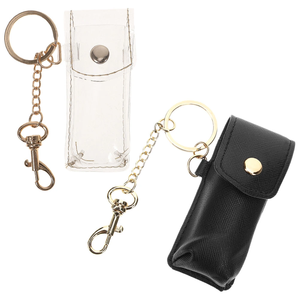 2Pcs Chapstick Holder Keychain Travel Lipstick Holder Keychain Lip Balm Holder
