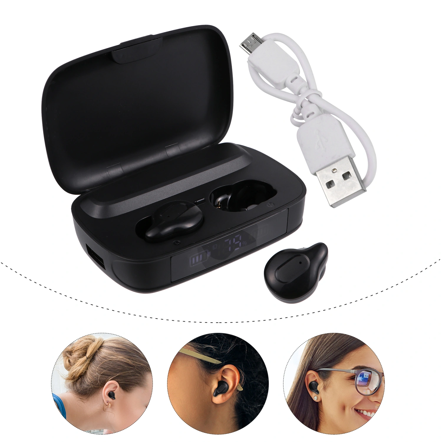 1 Set Earphones Wireless Headphones Touch Control Waterproof Headsets