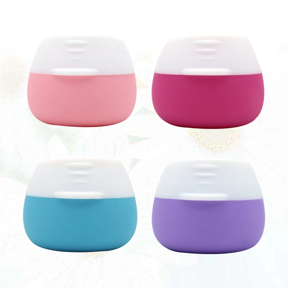 4pcs 20ml Portable Cream Bottle Silicone Cream Bottle Cosmetic Dispensers Bottle Empty Refillable Travel Accessory (Red, Purple, Blue, Pink Each One)