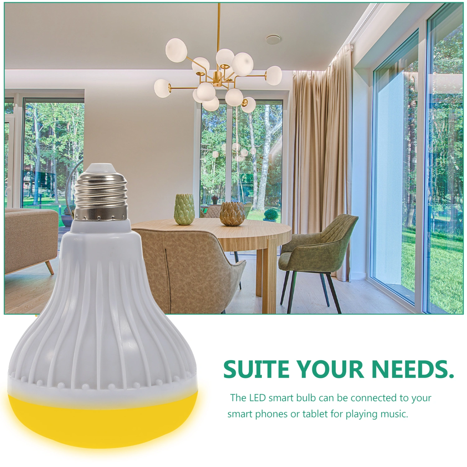 SmartLED Light Bulb Speaker RGB Color Changing with