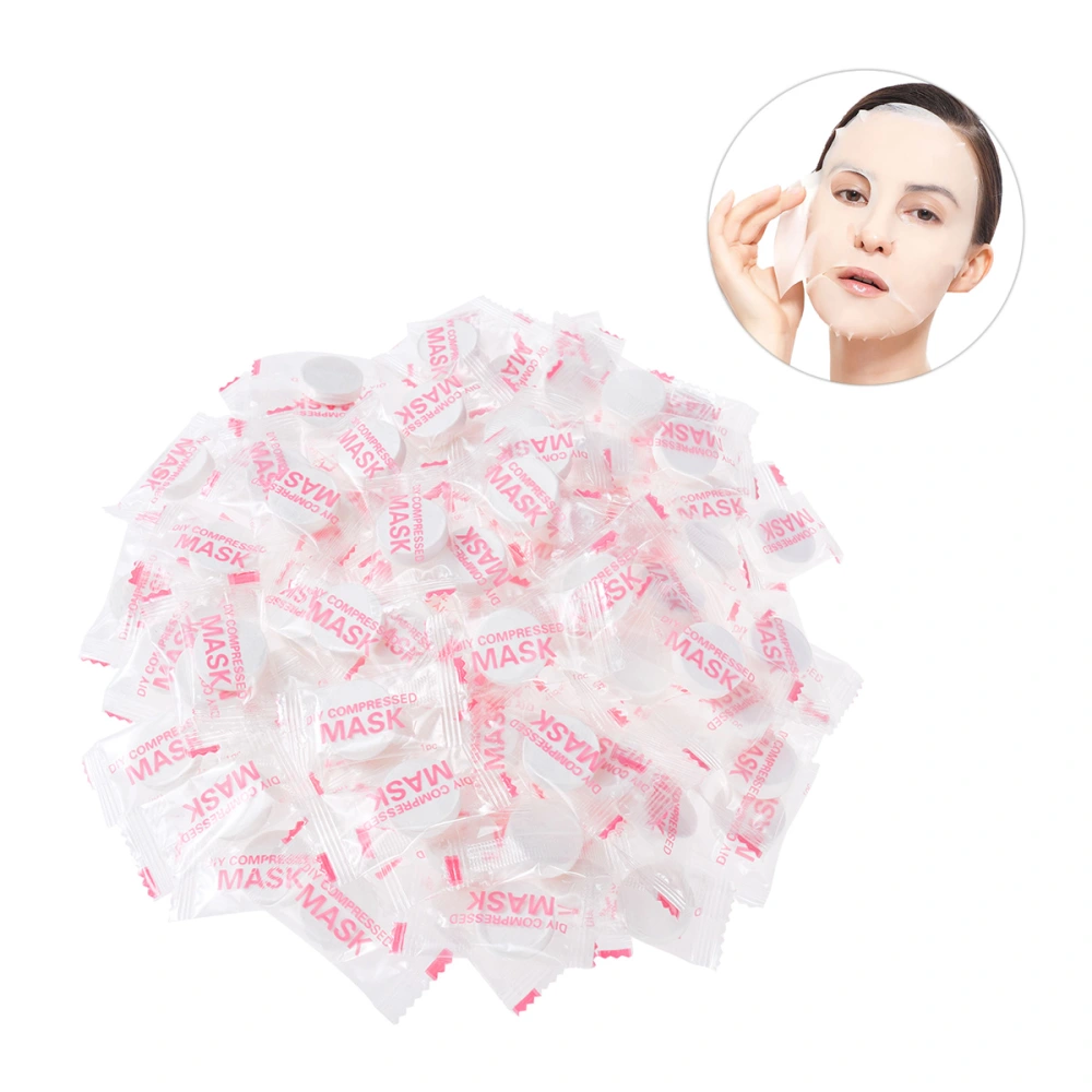 200pcs DIY Cotton Compressed Mask Disposable Capsules Candy Type Facial Mask for Travel Home Skin Care (Random Color)