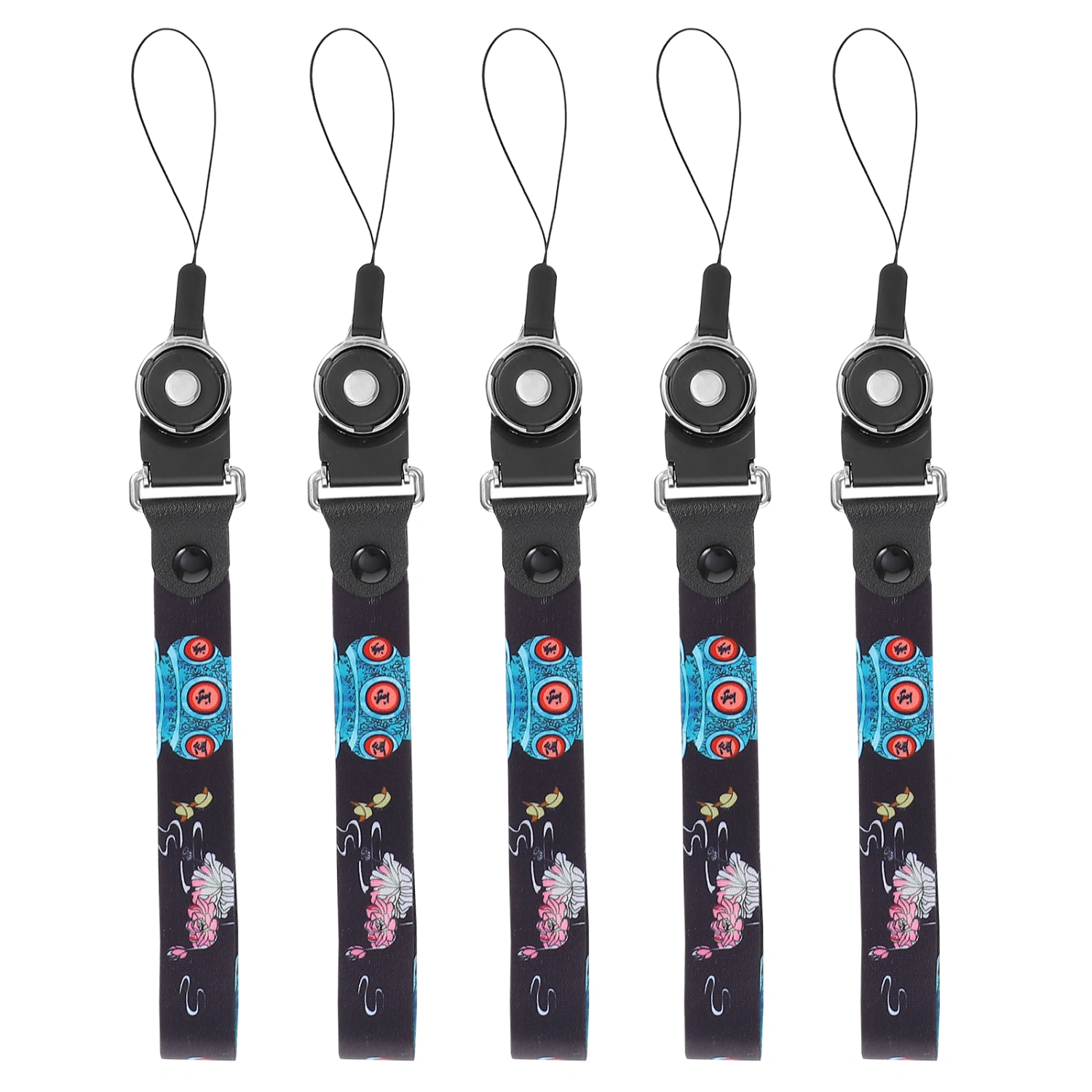 1 Set 5Pcs Chinese Style Cellphone Wrist Lanyards Practical Phone Wrist Straps
